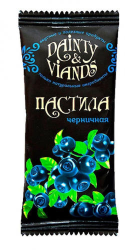 Dainty&Viands Пастила батончик черничная 40г