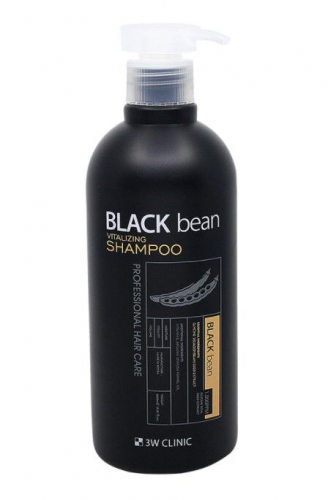 [3W CLINIC] Шампунь для волос ЧЕРНАЯ ФАСОЛЬ Black Bean Vitalizing Shampoo, 500 мл