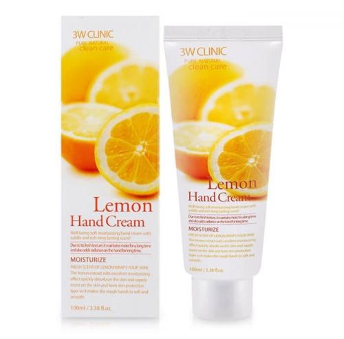 [3W CLINIC] Крем для рук увлажняющий ЛИМОН Lemon Hand Cream, 100 мл