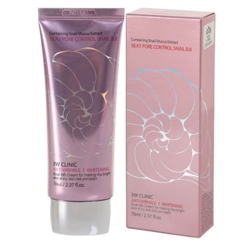 [3W CLINIC] Тональный крем BB УЛИТОЧНЫЙ МУЦИН Silky Pore Control BB Cream (Pink), 70 мл