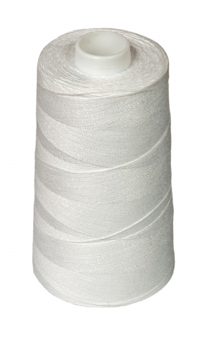 Швейные нитки (армированные) 100 ЛХ 1000 м белый №0101 на пл. конусе