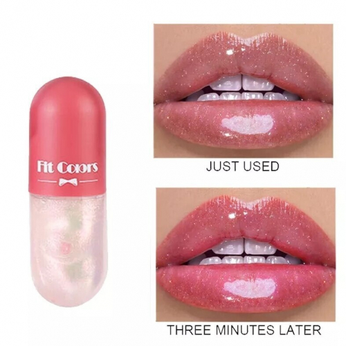 Мини блеск для губ прозрачный, меняет цвет 20 гр. тон 3 розово-жемчужный