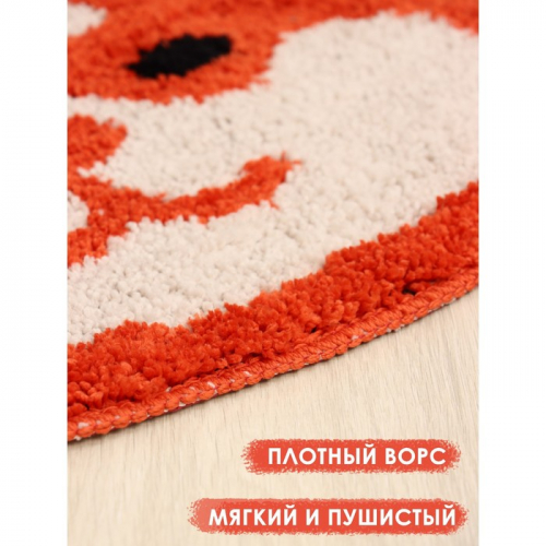 Коврик Доляна «Корги», 50×40 см, цвет красный