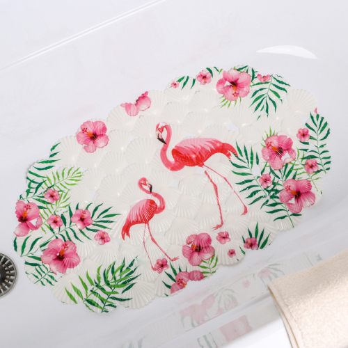 SPA-коврик для ванны на присосках Доляна «Фламинго», 38×68 см