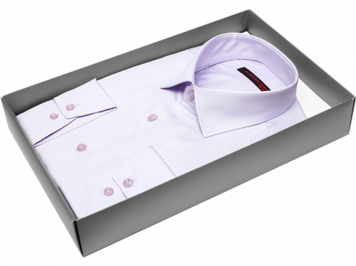 Сиреневая приталенная мужская рубашка Alessandro Milano Limited Edition 2075-05 с длинными рукавами