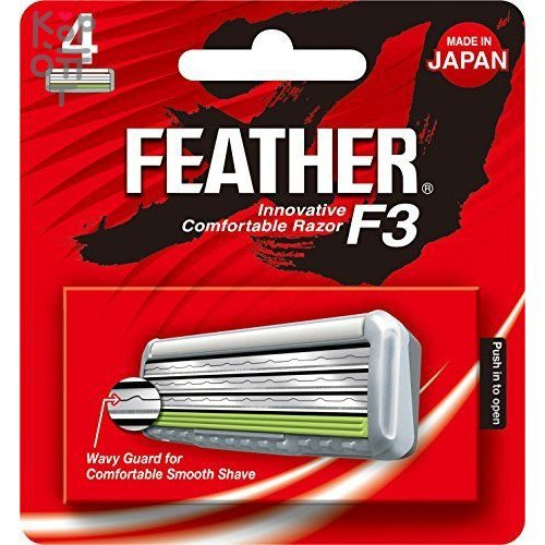 Feather F-System Samrai Edge Сменные кассеты с тройным лезвием (4 штуки, упаковка на английском языке), купить с доставкой на дом