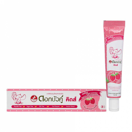 TWL/DBK Dok Bua Ku Kids Herbal Toothpaste for kids Strawberry flavor Детская зубная паста с Клубникой 35г