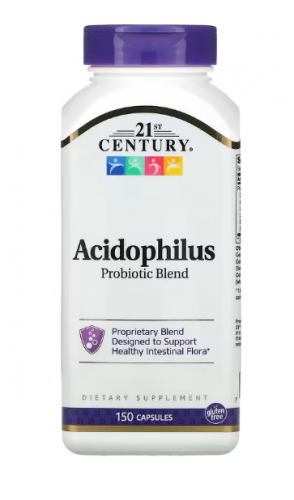 21st Century, смесь ацидофильных пробиотиков, 150 капсул