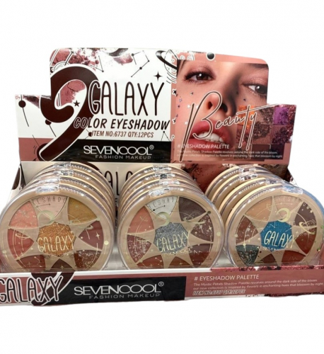 Тени для век Seven Cool Galaxy Eyeshadow 9 color (ряд 3шт)