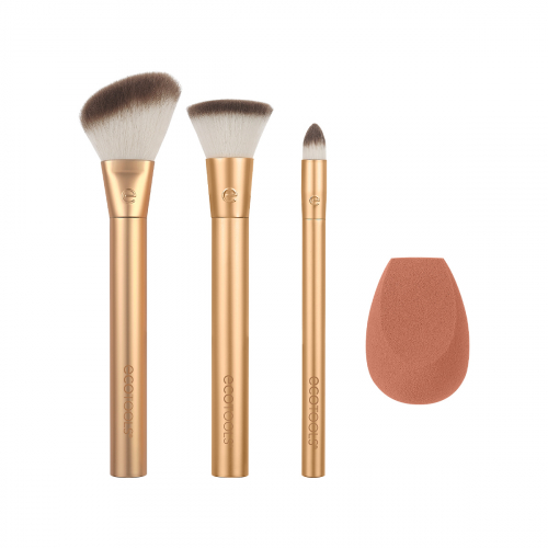 Набор кистей и спонж для макияжа EcoTools Precious Metals Face Blend + Sculpt Set