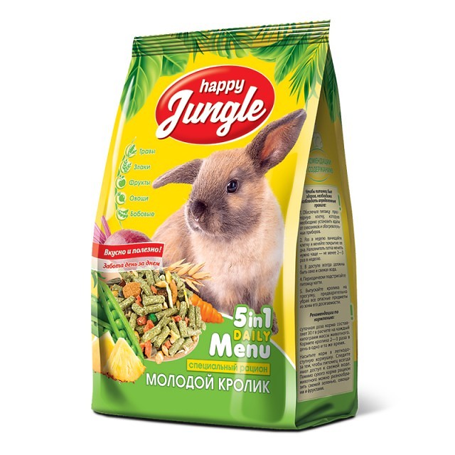 Happy Jungle для молодых кроликов 400 гр.