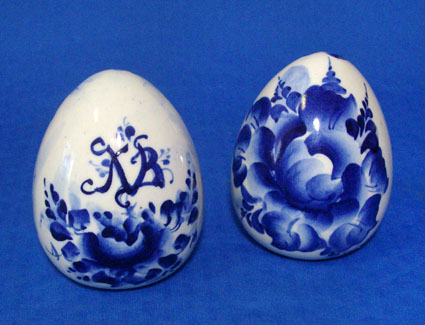 Яйцо пасхальное (размер утиного), гжель синяя
