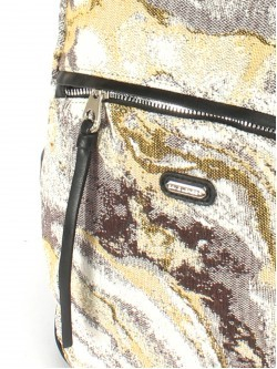 Рюкзак жен текстиль+иск/кожа DJ-6930-3 YELLOW, 1отд, 4внеш+2внут/карм, черный/желтый 252539
