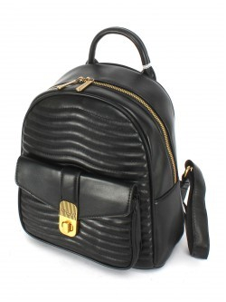 Рюкзак жен искусственная кожа DJ-6908-3-BLACK, 1отд, 2внут+2внеш/ карм, черный 252237