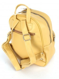 Рюкзак жен искусственная кожа DJ-6919-3-YELLOW, 1отд, 2внут+2внеш/ карм, желтый 252329
