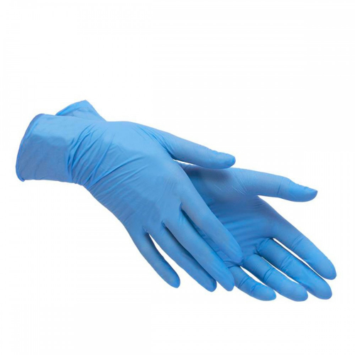 Перчатки виниловые голубые gloves 100шт (50пар) Размер L