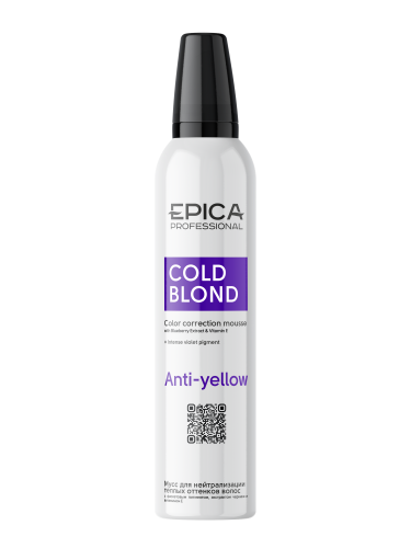 EPICA Мусс для нейтрализации тёплых оттенков волос «COLD BLOND», 250мл