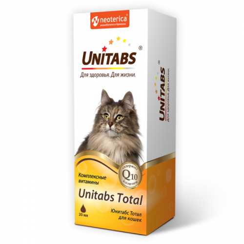 Unitabs Total Комплексная добавка для кошек капли, 20 мл.
