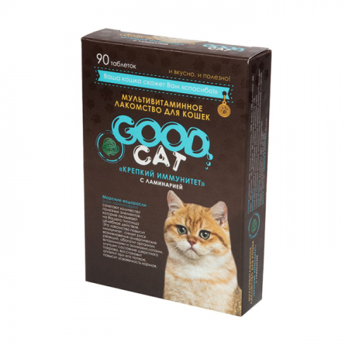 Good Cat Мультивитаминное лакомство для кошек, КРЕПКИЙ ИММУНИТЕТ, 90 таб.