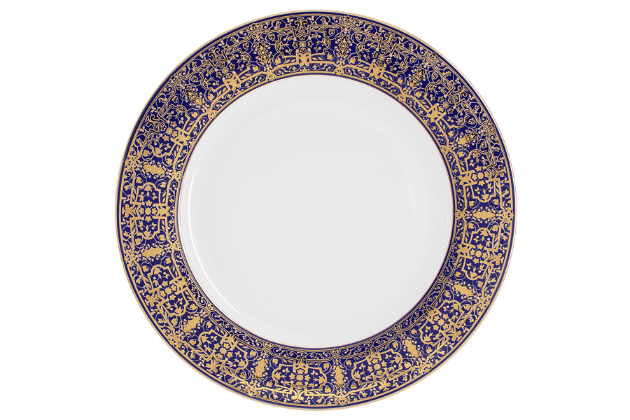 Сервиз обеденный, 12 перс, 50 пр, фарфор P, бело-синий, с золотистым орнаментом, Byzantium, 61159