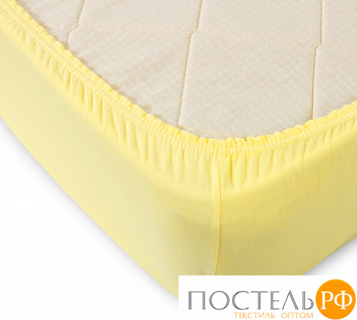 Ш120200желт Желтый простыня ТРИКОТАЖ 120*200*20 на резинке Р011Т Трикотажное полотно Текс-Дизайн