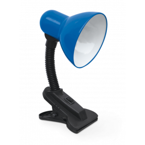 Светильник настольный под лампу СНП-01С на прищепке 40Вт E27 синий (мягкая упаковка) IN HOME