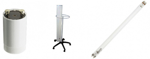 НАБОР Облучатель бактерицидный Азов ОБРПе-2х30,с лампой и стартером (двухламповый передвижной)