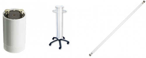 НАБОР Облучатель бактерицидный Азов ОБПе-300,с лампами и стартером (четырёхламповый передвижной)