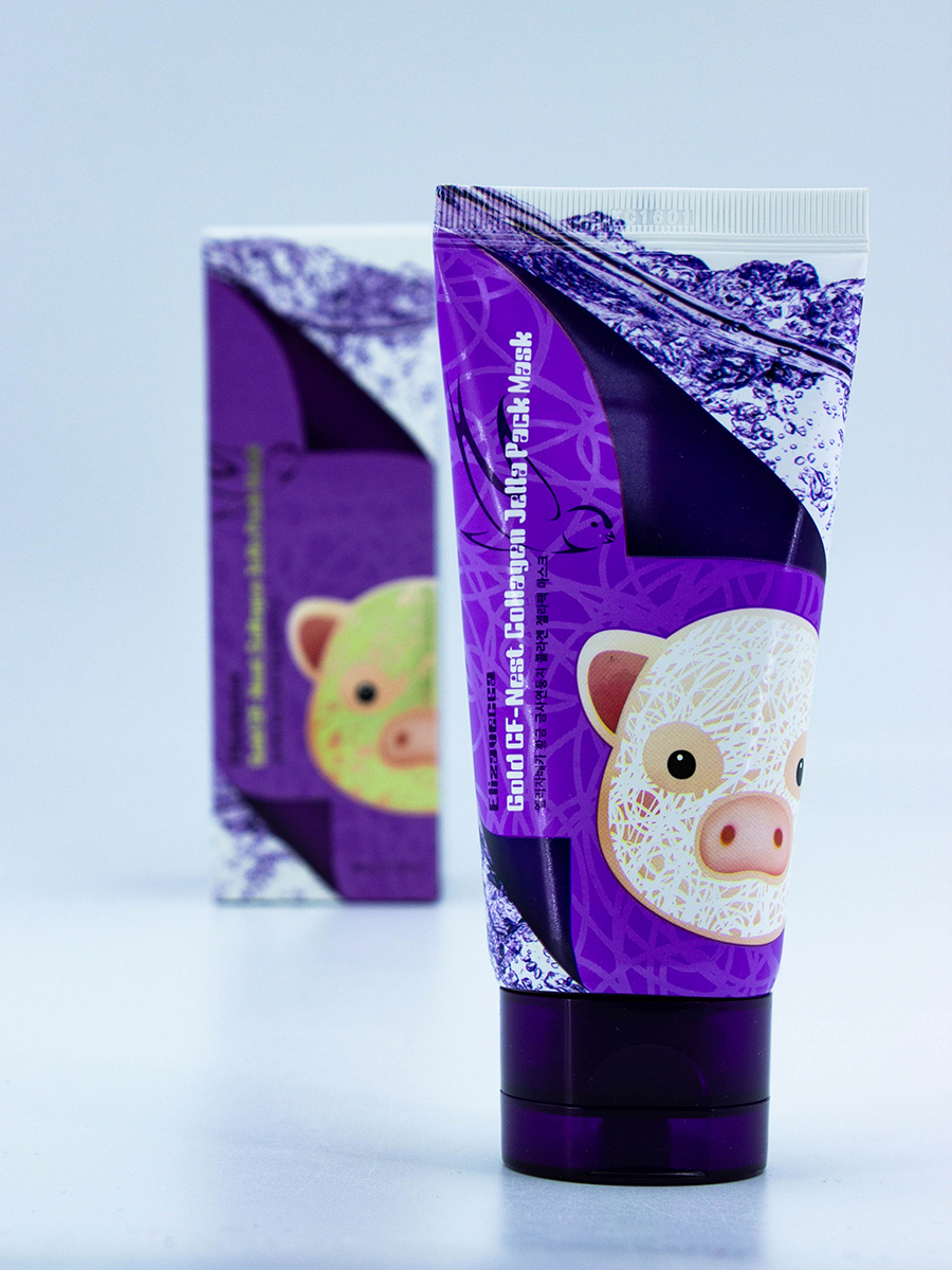 ELIZAVECCA - МАСКА - ПЛЁНКА ДЛЯ ЛИЦА GOLD CF - NEST COLLAGEN JELLA PACK MASK, 80 ML