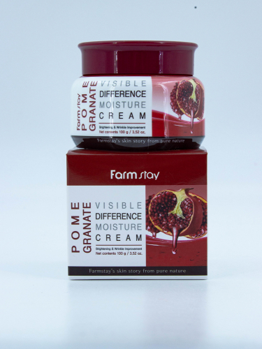 FARMSTAY - КРЕМ ДЛЯ ЛИЦА С ЭКСТРАКТОМ ГРАНАТА VISIBLE DIFFERERCE MOISTURE CREAM POMEGRANATE, 100 МЛ