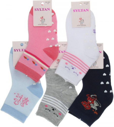 Носки детские для девочек с тормозами SYLTAN 3691