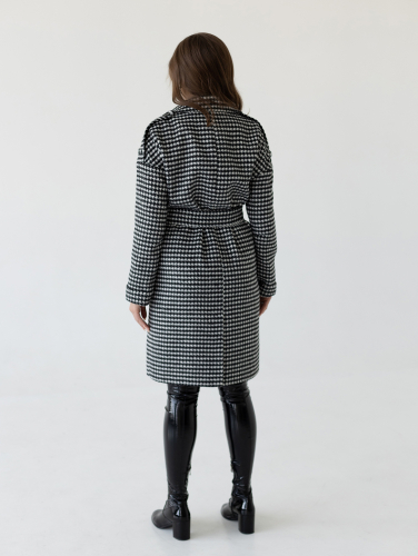 Пальто женское демисезонное 23540 (черно-белый)