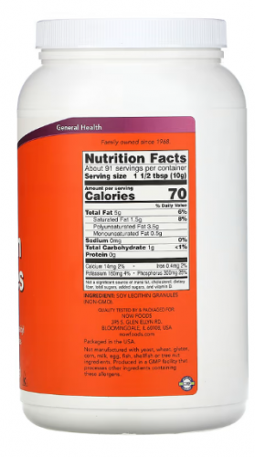 NOW Foods, лецитин в гранулах, 907 г (2 фунта)