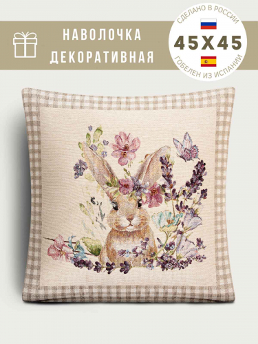 Принцесса клетка Бежевый Наволочка 45х45 см 239447