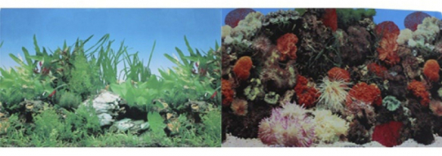 PRIME Фон для аквариума двухсторонний КораФон для аквариума двухсторонний Кораллы/Растительный 30*60 см. (9001/9003)