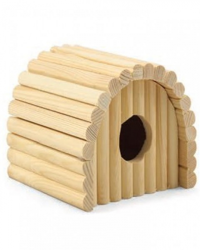 Triol Домик полукруглый для мелких животных деревянный, 125*130*105 мм.