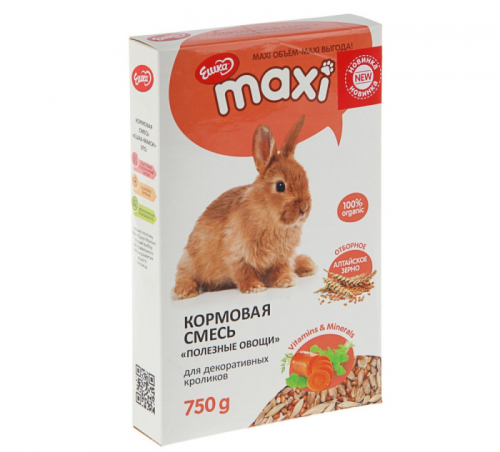 Ешка MAXI, корм для декоративных кроликов, смесь Овощи, 750 г.