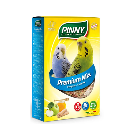 PINNY Premium Mix Полноценный витаминизированный корм для волнистых попугаев с фруктами и бисквитом 800 г.