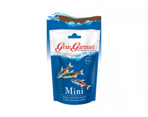 Зоомир Gran Gurman Mini Корм для растущих и мелких аквариумных рыб, 30 г.