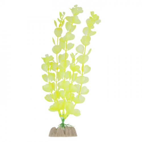 GLOFISH Растение пластиковое GLOFISH, флуоресцентное желтое 20,32 см.