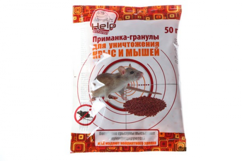 HELP Приманка гранулы для уничтожения крыс и мышей 50г /240/60 80291