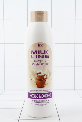 Iris Milk Line Шампунь-конд.для волос Козье молоко питат.для всех типов волос 1000мл