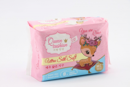 Прокладки Queen Cusion Ultra Silk Soft Sup 8шт /48шт