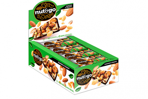 «Nut&Go», батончик Almond & peanut, 36 г (упаковка 18 шт)