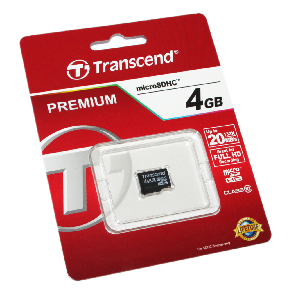 Карта памяти MicroSD Transcent 4GB class 10 без адаптера