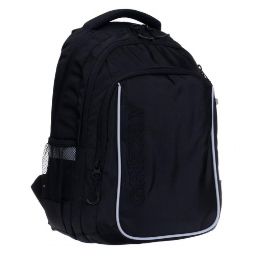 Рюкзак школьный, 41 х 27 х 20 см, Grizzly 152, эргономичная спинка, отделение для ноутбука, чёрный RB-152-13