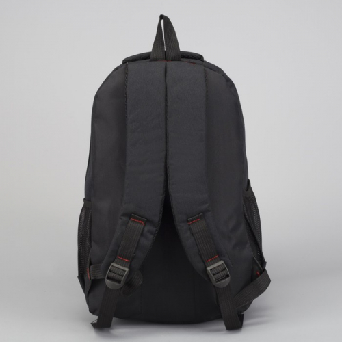 Рюкзак молодёжный, 2 отдела на молниях, 2 наружных кармана, 2 боковые сетки, усиленная спинка, цвет чёрный