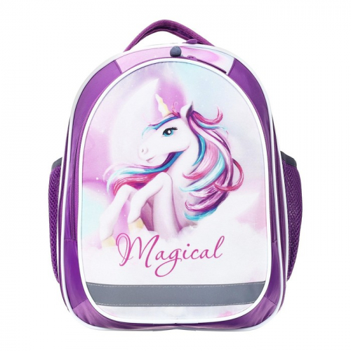 Рюкзак школьный, 37 х 27 х 16 см, эргономичная спинка, Calligrata Б Magic unicorn