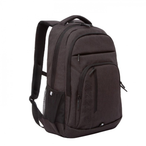 Рюкзак молодёжный, 47 х 32 х 17 см, Grizzly 700, эргономичная спинка, отделение для ноутбука, чёрный/серый RU-338-3_2