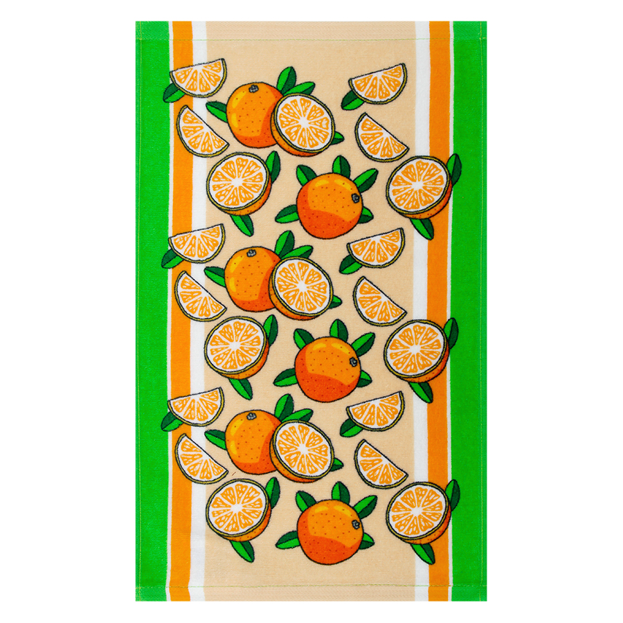 Махровое полотенце ВТ Кухня Апельсин м1223_03 S 30* 50 зел